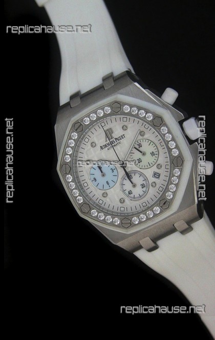 Audemars Piguet Royal Oak Offshore Lady Alinghi Swiss Watch in White Dial