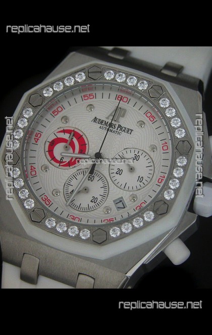 Audemars Piguet Royal Oak Offshore Lady Alinghi Swiss Watch in White Dial