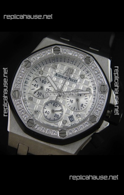 Audemars Piguet Royal Oak Offshore Lady Alinghi Swiss Watch in White Checkered Dial