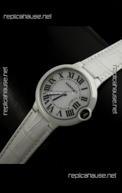 Cartier Ballon de Ladies Replica Watch in White Dial