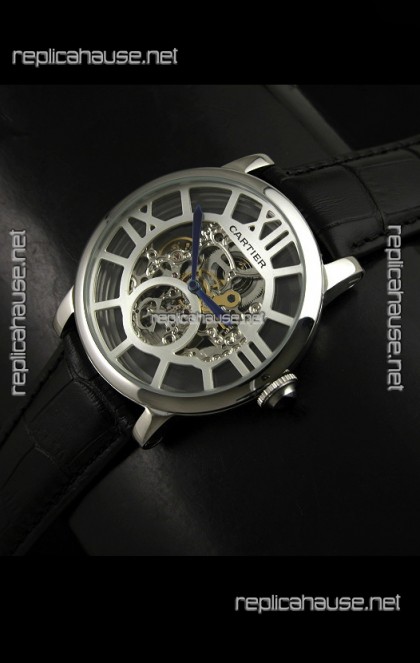 Cartier Ronde de Japanese Replica Watch in Skelton White Dial