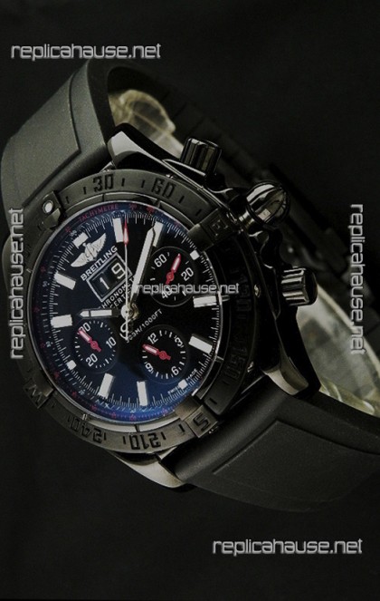 Breitling Blackbird Swiss Replica Watch in PVD Casing Black Dial