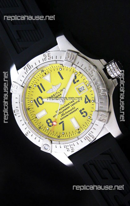 Breitling Seawolf Swiss Automatic Watch in Yellow Dial