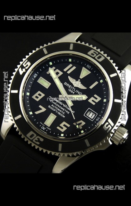 Breitling Superocean Swiss Replica Watch in Black Dial - Ultimate Mirror Replica