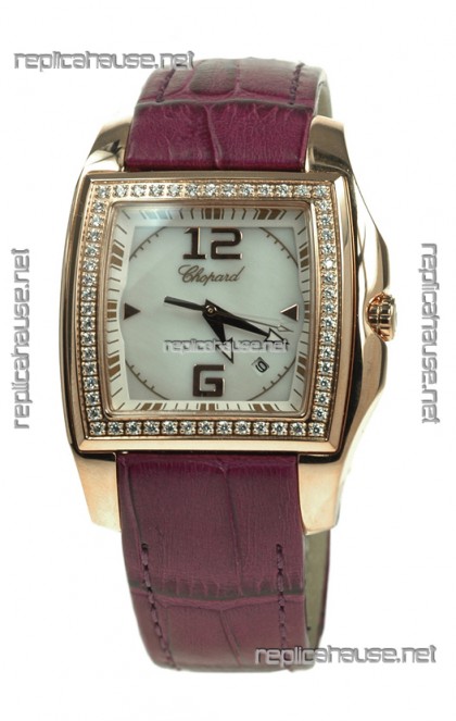 Chopard Two O Ten Ladies Swiss Replica Watch in Pink Strap