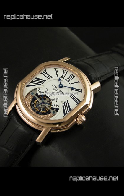 Daniel Roth Classic Tourbillon Swiss Watch in Rose Gold Case