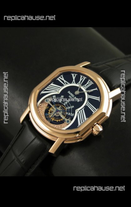 Daniel Roth Classic Tourbillon Swiss Watch in Black Strap