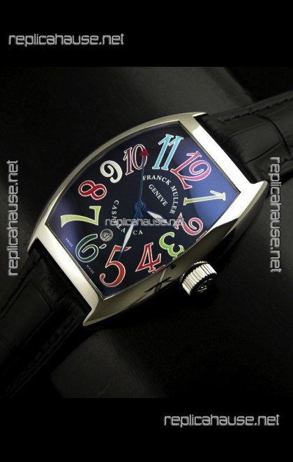 Franck Muller Casa Blanca Japanese Replica Watch in Black Dial