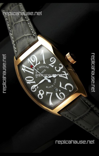 Franck Muller Black Casa Japanese Replica Watch in Grey Dial
