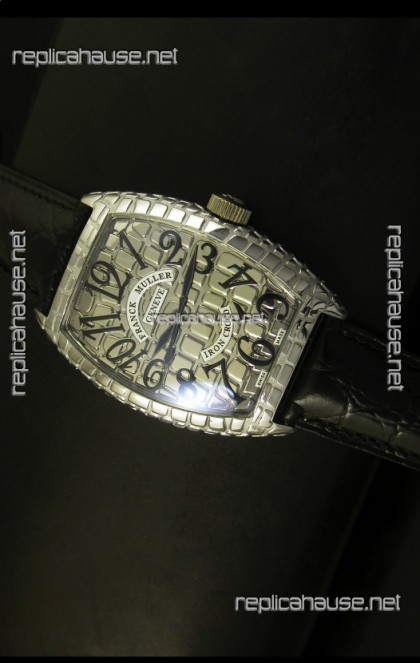 Franck Muller Casablanca Iron Croco Watch in Steel Case