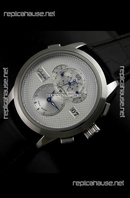 Glashuette ST. Steel Japanese Replica Watch in White Dial