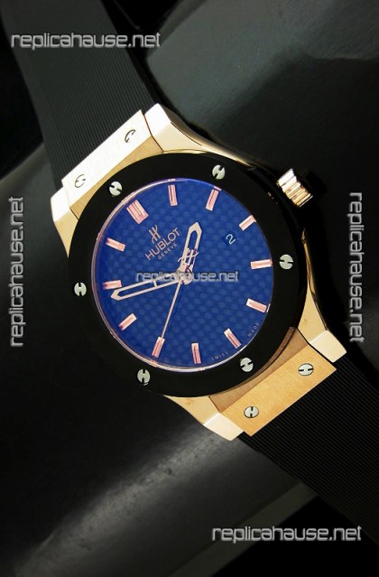 Hublot Fusion Bang in Rose Gold Casing with Black Carbon Dial