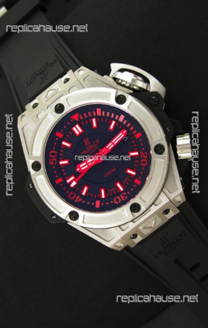 Hublot King Power Diver 4000m Swiss Replica Watch in Red Markers