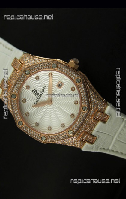 Audemars Piguet Royal Oak LADY Replica Watch in Pink Gold Casing