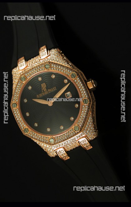 Audemars Piguet Royal Oak LADY Replica Watch in Pink Gold Casing