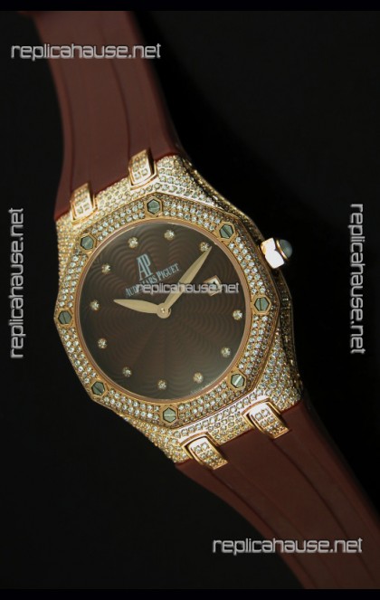 Audemars Piguet Royal Oak LADY Replica Watch in Pink Gold Casing
