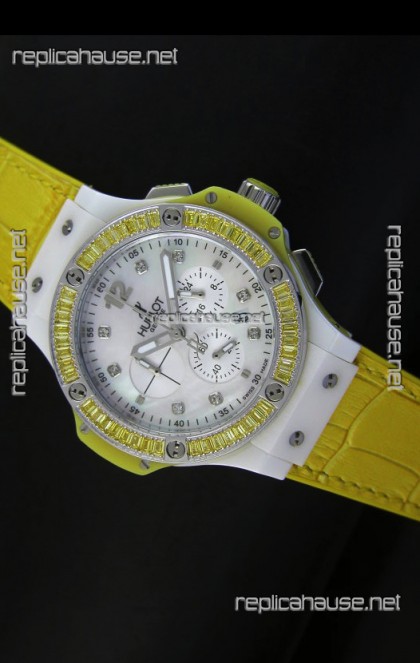 Hublot Big Bang 34MM Ladies Tutti Frutti Edition in Yellow Strap