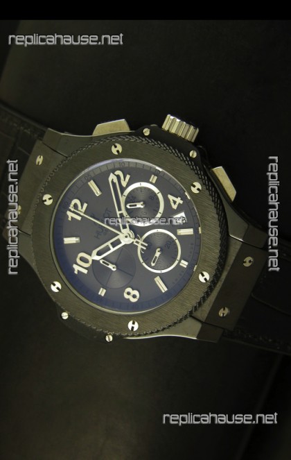 Hublot Big Bang Black Ceramic Case Watch in Quartz Movement