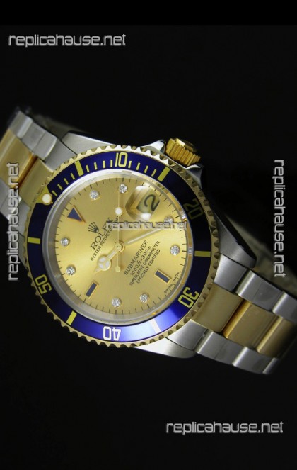 Rolex Submariner Gold Dial Swiss Replica Watch - 1:1 Mirror Replica Watch