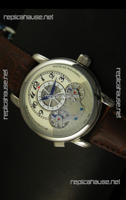 Mont Blanc Nicolas Riessec Stainless Steel Case in White Dial