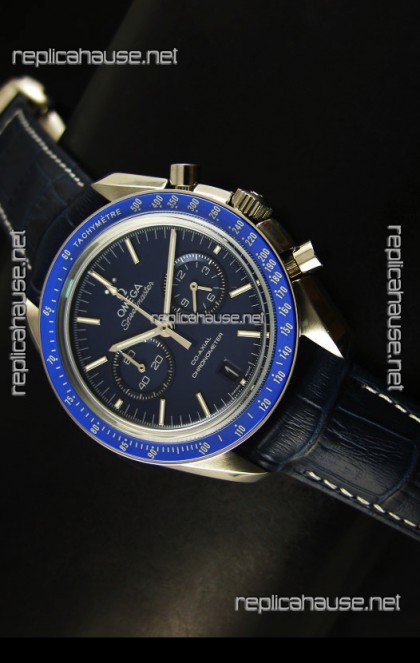 Omega Speedmaster Moon Watch Co-Axial Japanese Replica Watch Dark Blue Dial