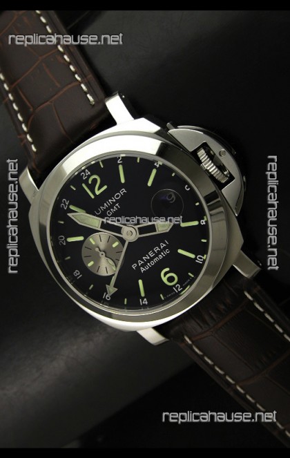 Panerai Luminor GMT Swiss Watch in Steel - 1:1 Mirror Replica PAM00161