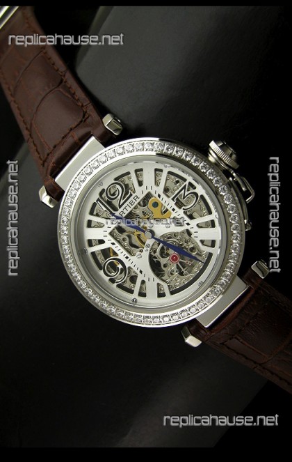 Cartier Ronde De Ladies Replica Watch in Decorated Skeleton Dial
