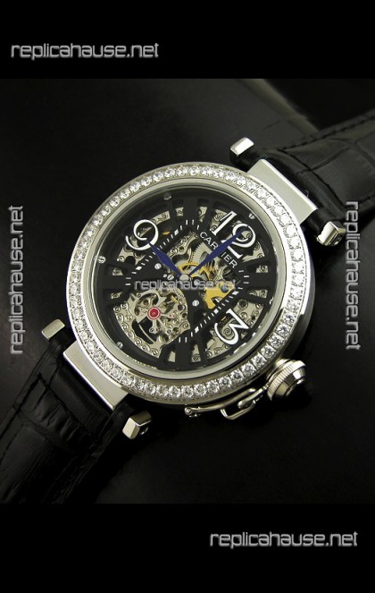 Cartier Ronde De Ladies Replica Watch in Decorated Skeleton Dial