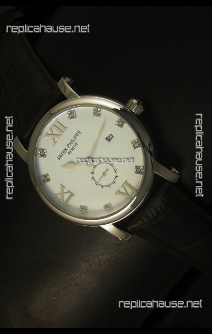 Patek Philippe Calatrava Stainless Steel Watch Diamonds Hour Markers