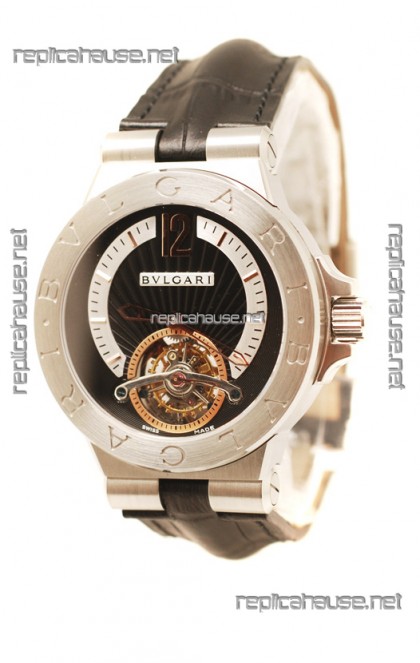 Bvlgari Grandes Diagono Complication Swiss Tourbillon Steel Watch