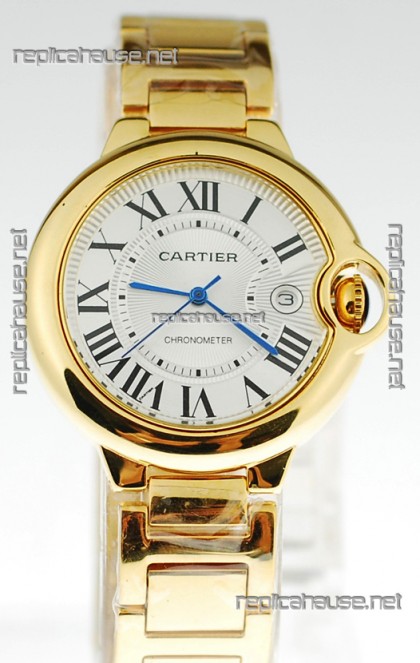 Ballon Bleu De Cartier Japanese Ladies Replica Yellow Gold Watch