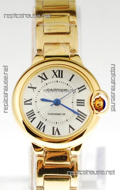 Ballon Bleu De Cartier Japanese Ladies Replica Yellow Gold Watch