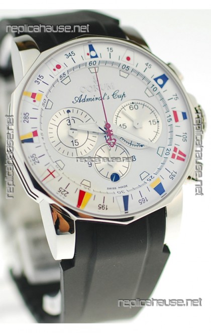 Corum Admirals Cup Chronograph Swiss Replica Watch in Rubber Strap
