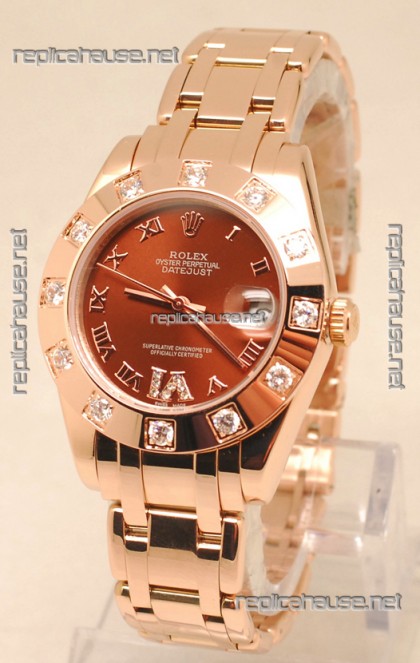 Rolex Datejust Swiss Replica Watch in Rose Gold - 36MM