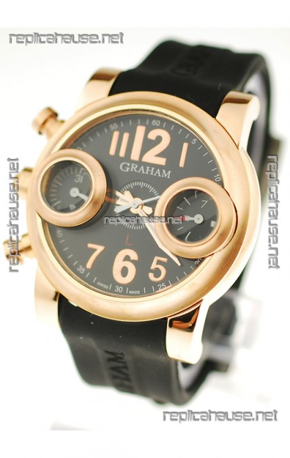 Graham Swordfish Japanese Replica Gold Watch in Golden Markers