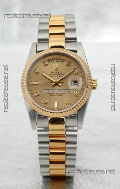 Rolex Day Date Two Tone Japanese Replica Watch