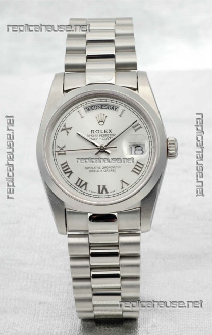 Rolex Day Date Silver Japanese Replica Watch