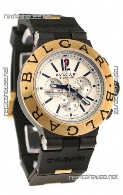 Bvlgari Scuba Swiss Body Japanese Watch in White Dial