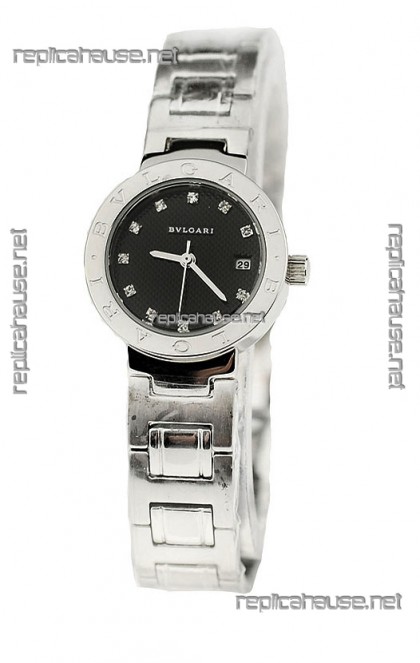 Bvlgari Quartz Japanese Watch in Black Dial