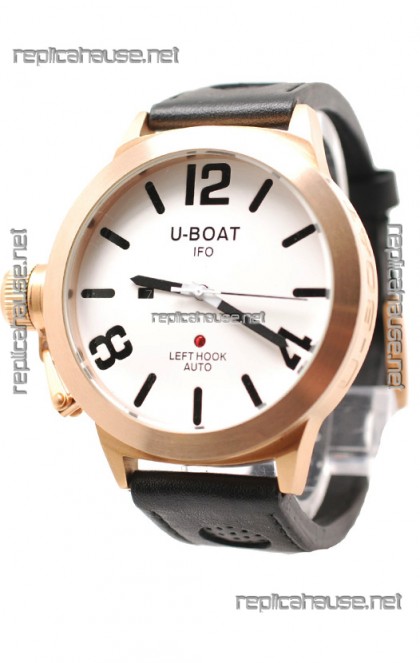 U-Boat Classico Japanese Gold Watch in White Dial