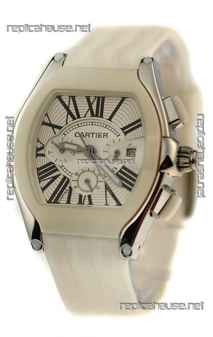Cartier Roadster Japanese Replica Watch in White