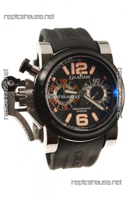 Graham Chronofighter Oversize Diver Swiss Watch in Orange Markers 