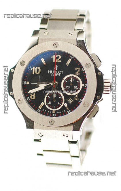 Hublot Big Bang Swiss Watch in Stainless Steel Strap