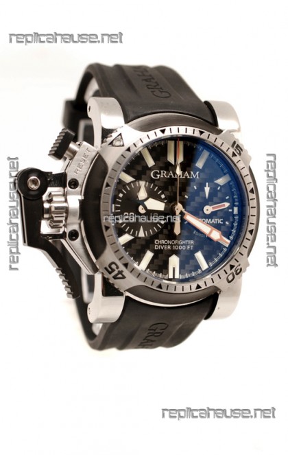 Graham Oversize Chronofighter Swiss Replica Watch in Black
