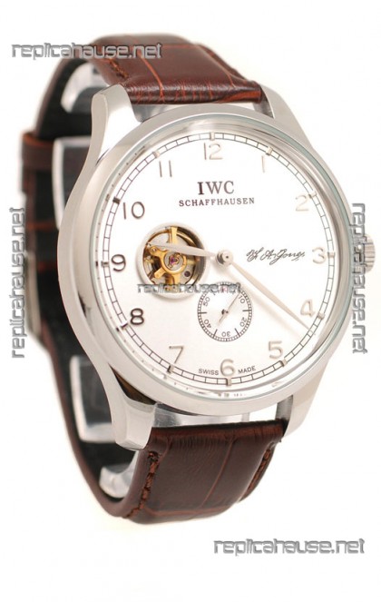 IWC Portuguese Regulateur Tourbillon Japanese Watch in Brown Strap