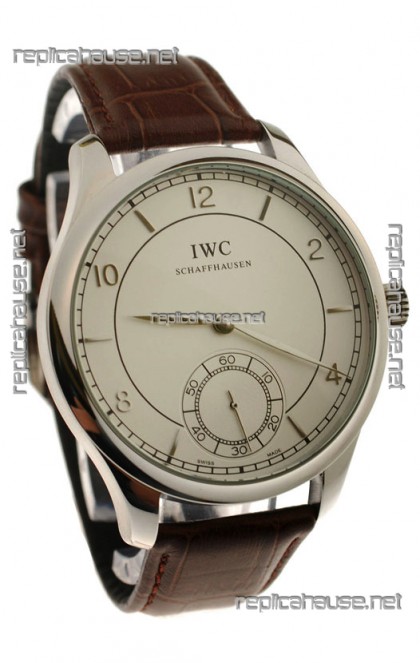 IWC Portugese Automatic Steel Watch in Brown Strap