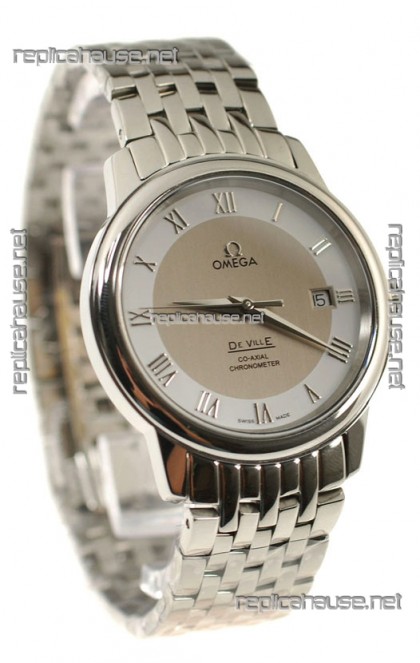 Omega Co-Axial Deville Japanese Steel Watch in Cream Dial