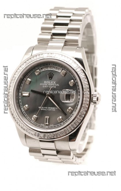 Rolex DayDate Japanese Replica Watch in Pearl Dial