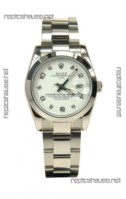 Rolex DateJust Mid-Sized Japanese Replica Silver Watch