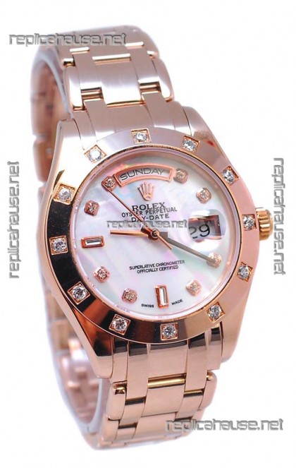 Rolex Day Date White Mother of Pearl Japanese Replica Watch